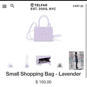 Telfar small shopping bag in Lavendar, worn three times total, great condition